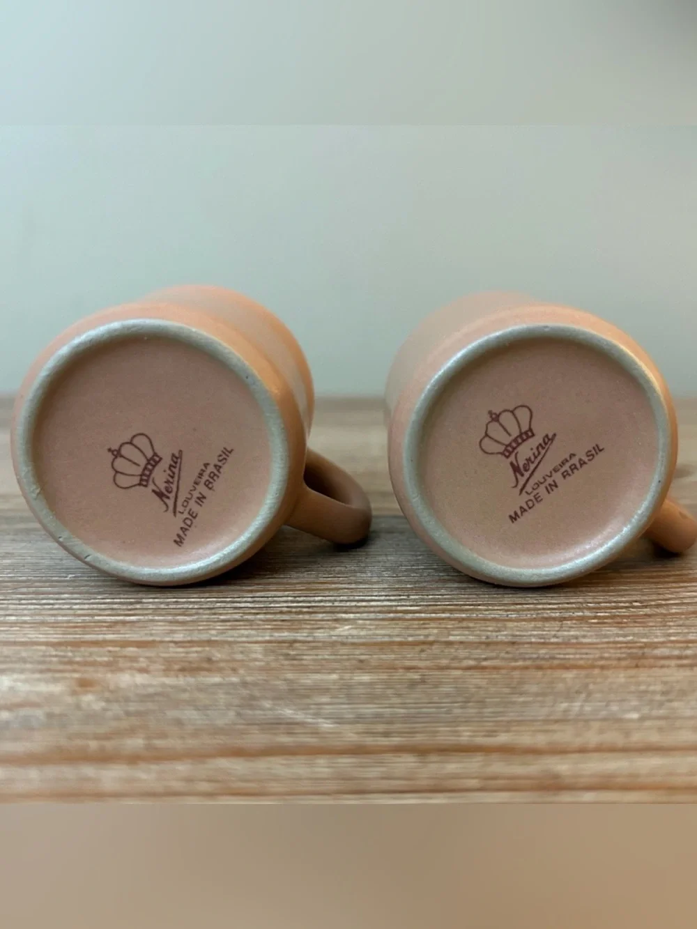 Vintage Nerina Louveira Brazil Terracotta Demitasse Espresso Set of 5